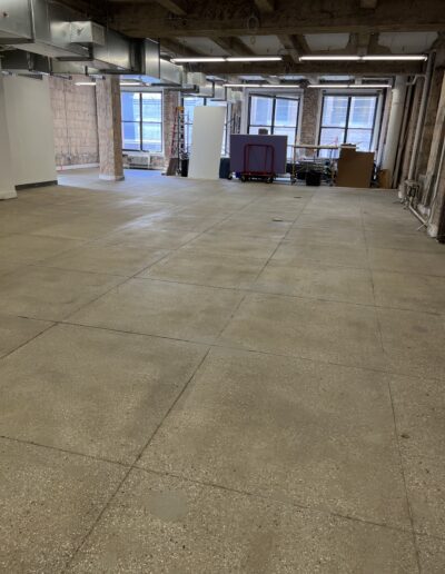 Modern commercial space featuring sleek polished concrete floors